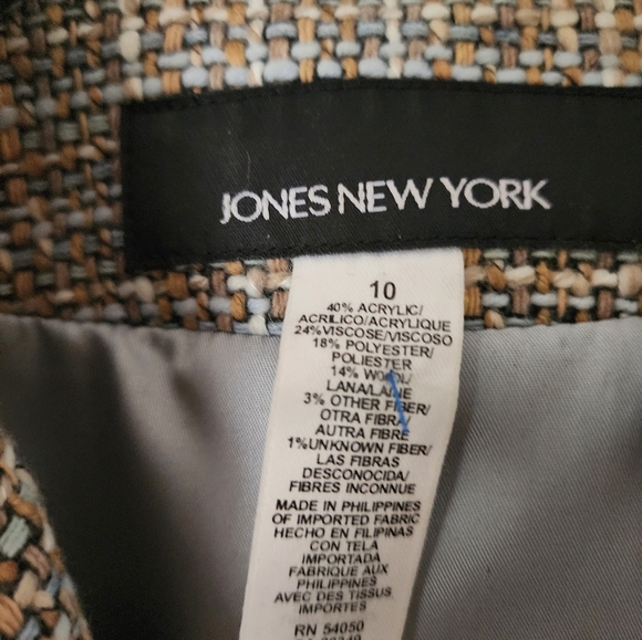 Jones New York Tweed Jacket Tan Grey And White size 10 - Picture 6 of 9